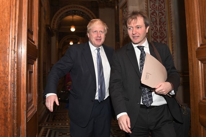 Boris Johnson (left) after meeting Richard Ratcliffe (right) about his wife's detention
