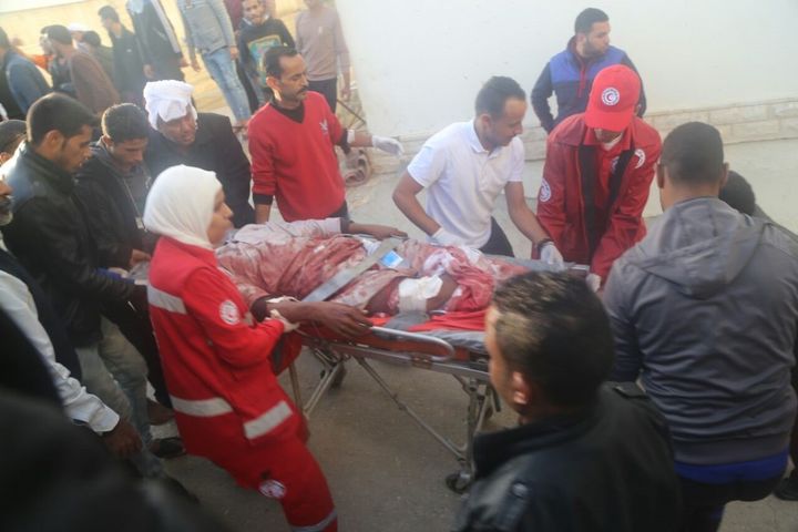 Wounded are taken to the hospital after the Egypt Sinai mosque bombing in Al-Arish, Egypt on November 24, 2017. (Photo by Stringer/Anadolu Agency/Getty Images)