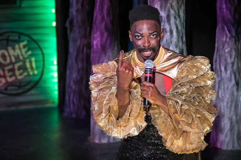 Rotimi Agbabiaka as Peg Leg in a scene from <strong><em>The Black Rider</em></strong>