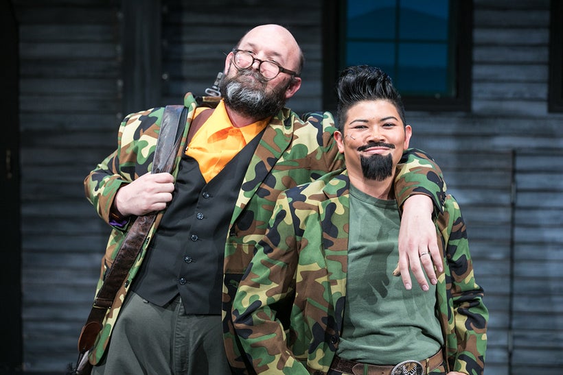 Steven Hess (Bertram) and El Beh (Robert) in a scene from <strong><em>The Black Rider</em></strong>