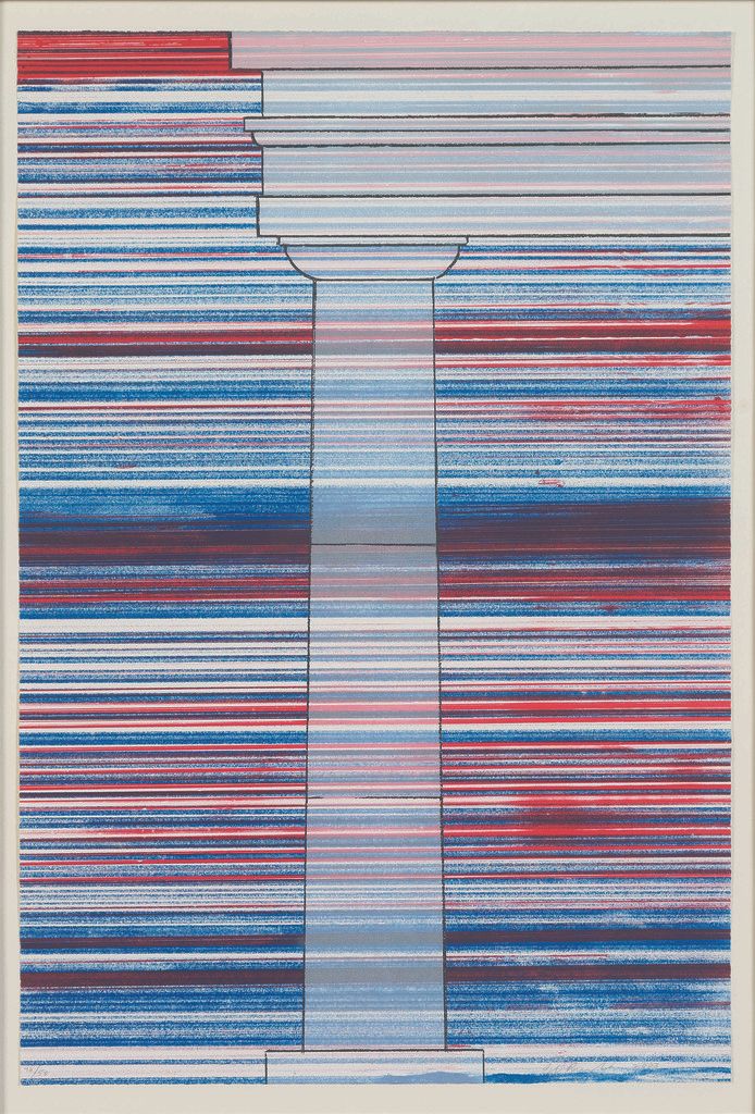Ed Ruscha, COLUMN WITH SPEED LINES, 2003, 5-color lithograph and screenprint