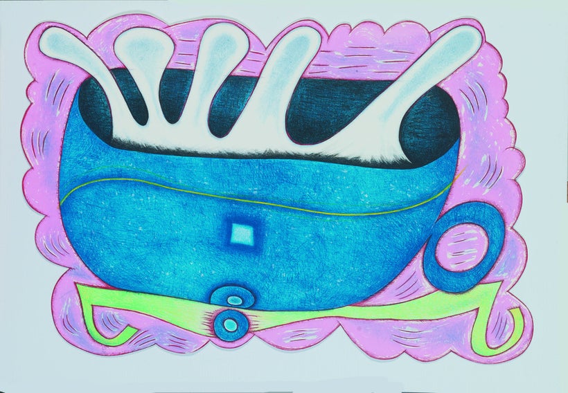 <em>Elizabeth Murray, DEEP BLUE C, 2001, 14-color lithograph/screenprint, hand-cut</em>