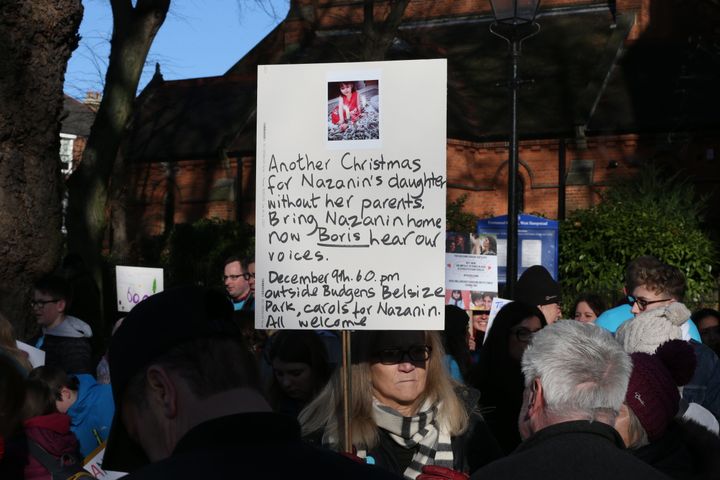 A sign at the march which was held in a north London suburb