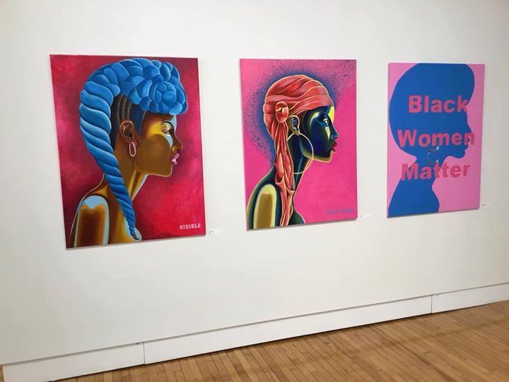 New work for Jenita Landrum in the #(UN) Define Visible/Invisible Black Women in Columbus, Ohio at Shot Tower Gallery. “What a great opportunity to curate a show with beautiful black women.” says the artist 