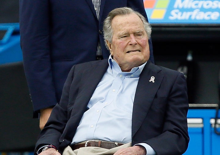 Former President George H.W. Bush appears at Houston's NRG Stadium on Nov. 5.