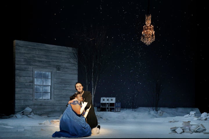 <p>a scene from Curtis Opera Theatre’s <em> Eugene Onegin</em></p>