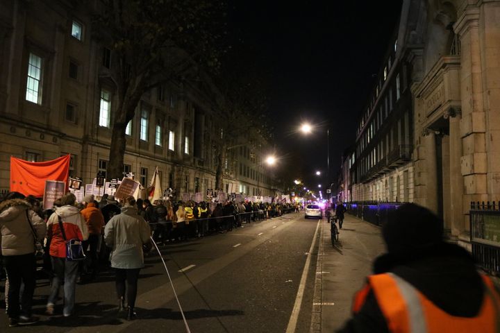 Streets were subject to rolling roadblocks during Saturday's Reclaim The Night