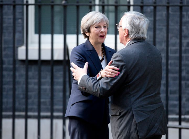 Theresa May welcomes EU chief Jean-Claude Juncker to Downing Street earlier this year