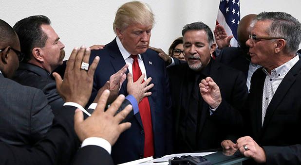 “All of your leaders are selling Christianity down the tubes,” Trump said in a election season meeting with Evangelicals.