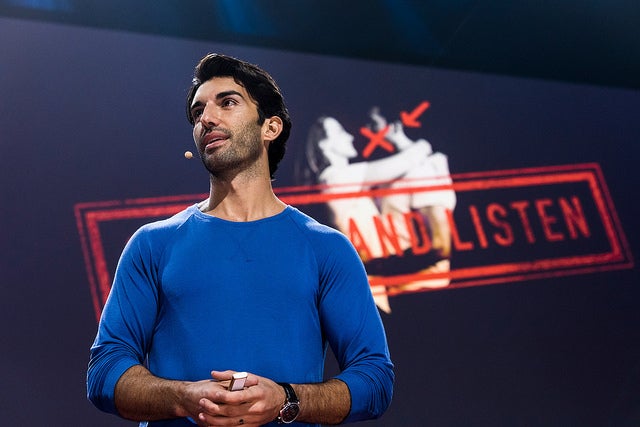 Justin Baldoni speaks at TEDWomen 2017 — Bridges, November 1-3, 2017, Orpheum Theatre, New Orleans, Louisiana. 