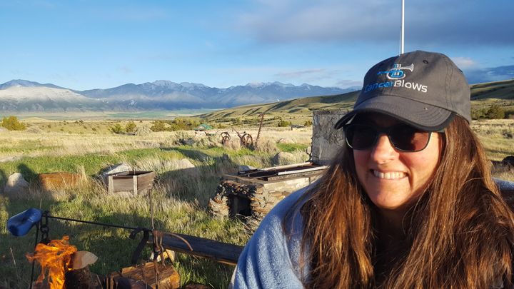 At her ranch in Fish Creek, MT. “She felt the calling of the majestic vastness of the Northern Rockies.”
