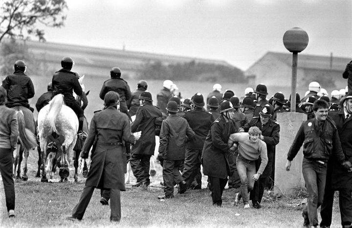 Violet scenes at the Battle of Orgreave in 1984.