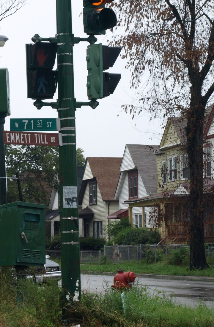 Pictured here is a memorial street sign on 71st Street, bearing the name of Emmett Till, a Chicago boy lynched in 1955 in Money, Miss., whose death helped fan the flame of the Civil Rights movement.