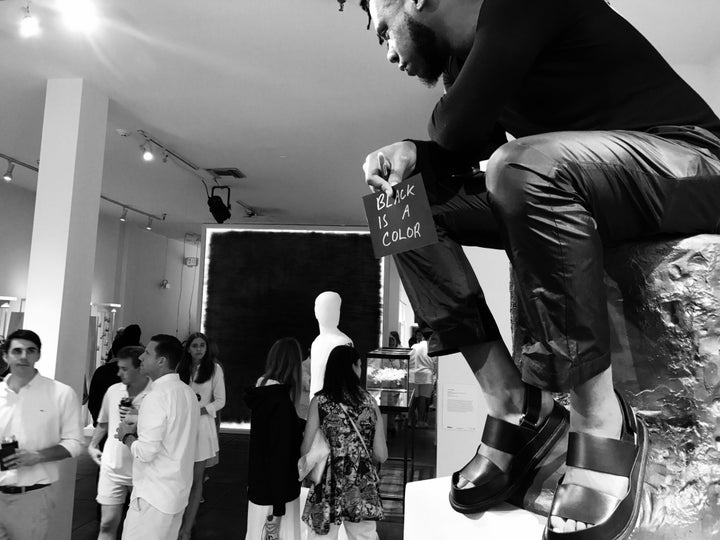 <p><em>Gazing</em>, 2017. August 5, 2017 - Whitney White Linen Night</p>