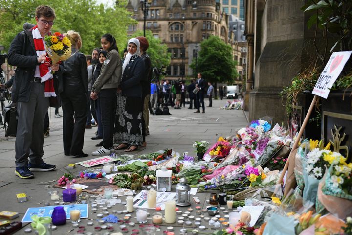 Tributes left for the victims of the Mancheste Arena bombing