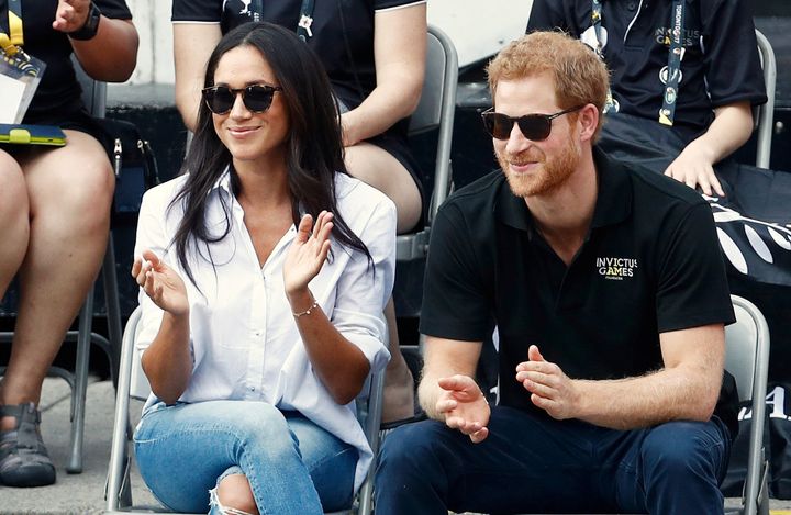 <strong>Prince Harry with Meghan Markle at the Invictus Games in Toronto in September </strong>