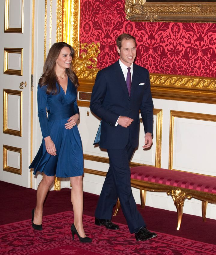 Formal: Prince William and Kate Middleton at a photocall for their engagement in 2010