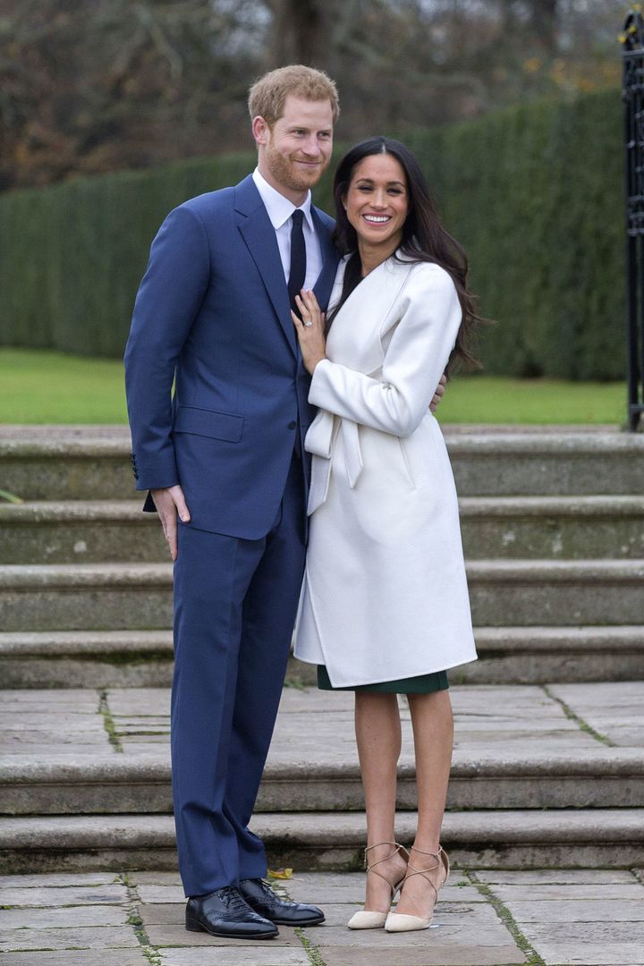 So in love: Prince and Harry and Meghan Markle on the day their engagement was announced 