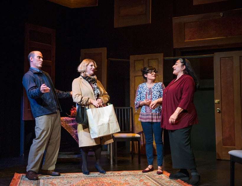 Lawrence Radecker, Jessica Risco, Bella Warda, and Atosa Babaoff in <strong><em>Thanksgiving at Khodabakhshian’s</em></strong