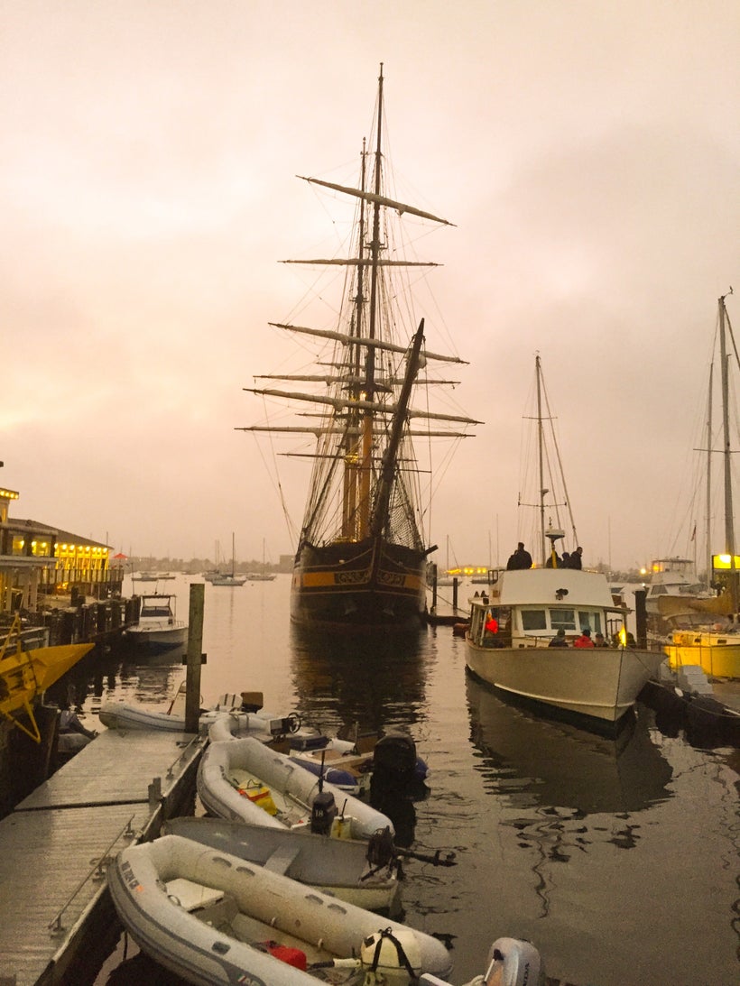 The Oliver Hazard Perry at dusk.