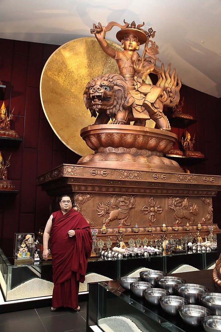 H.E. the 25th Tsem Tulku Rinpoche in Wisdom Hall, Kechara Forest Retreat, that houses the world’s largest Dorje Shugden statue.