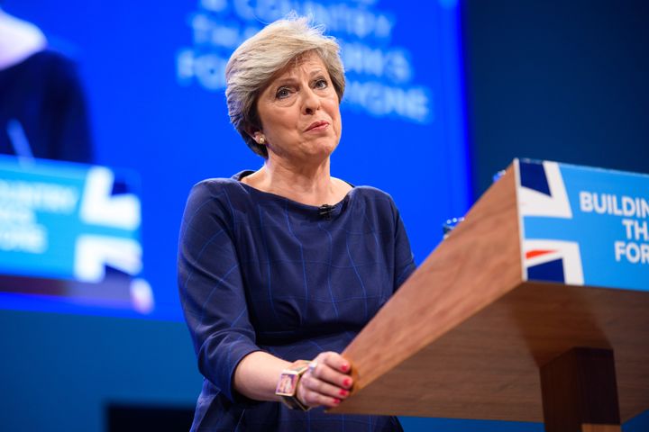 Housing pledge: Theresa May told the Conservative Party Conference in Manchester that she was investing an additional £2billion in to the affordable housing budget.