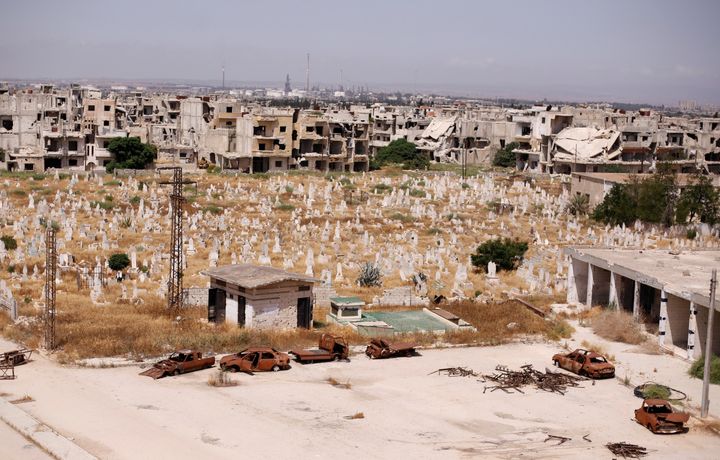 <strong>The families left the Syrian city of Homs, which has been a key battleground in the conflict.</strong>