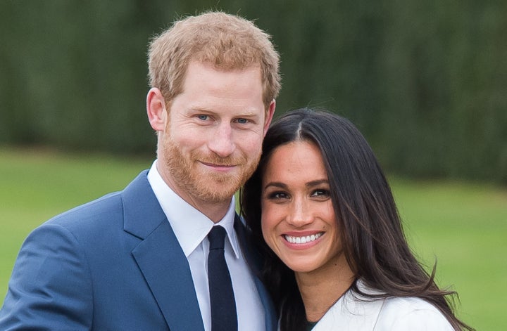 Prince Harry and Meghan Markle appear before the press on Nov. 27 after announcing their engagement.