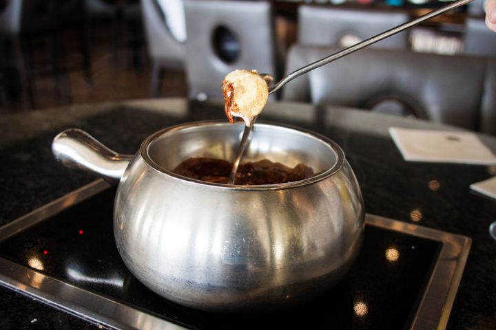 The Melting Pot- Marshmallow dipped in Chocolate for dessert.
