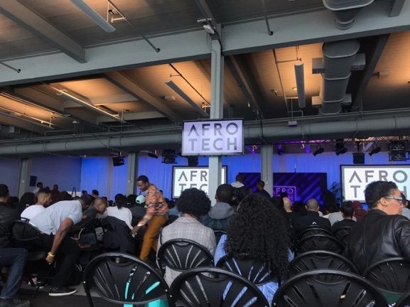 Conference attendees gather for the opening remarks by Blavity founder Morgan DeBaun