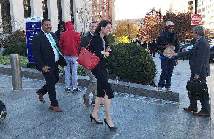 Assistant U.S. Attorney Jennifer Kerkhoff is leading the prosecution of the first six defendants to go on trial in connection with the mass arrests on Inauguration Day. Assistant U.S. Attorney Rizwan Qureshi, left, is assisting on the case.