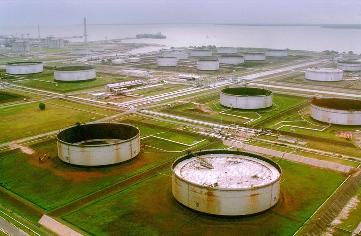 A Shell owned pumping site in the Niger Delta region of Nigeria is shown March 27, 2001.