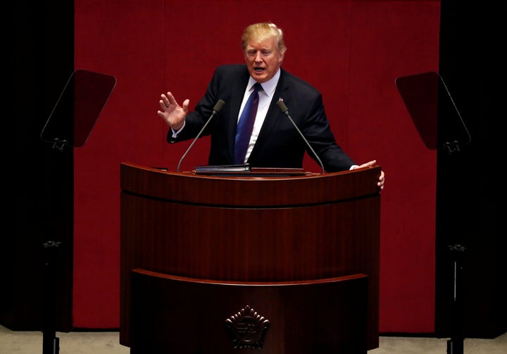 President Donald Trump spoke at the South Korean National Assembly in Seoul earlier this month to call for international cooperation to rein in Pyongyang. Meanwhile, he continued to mock North Korean leader Kim Jong Un on social media.