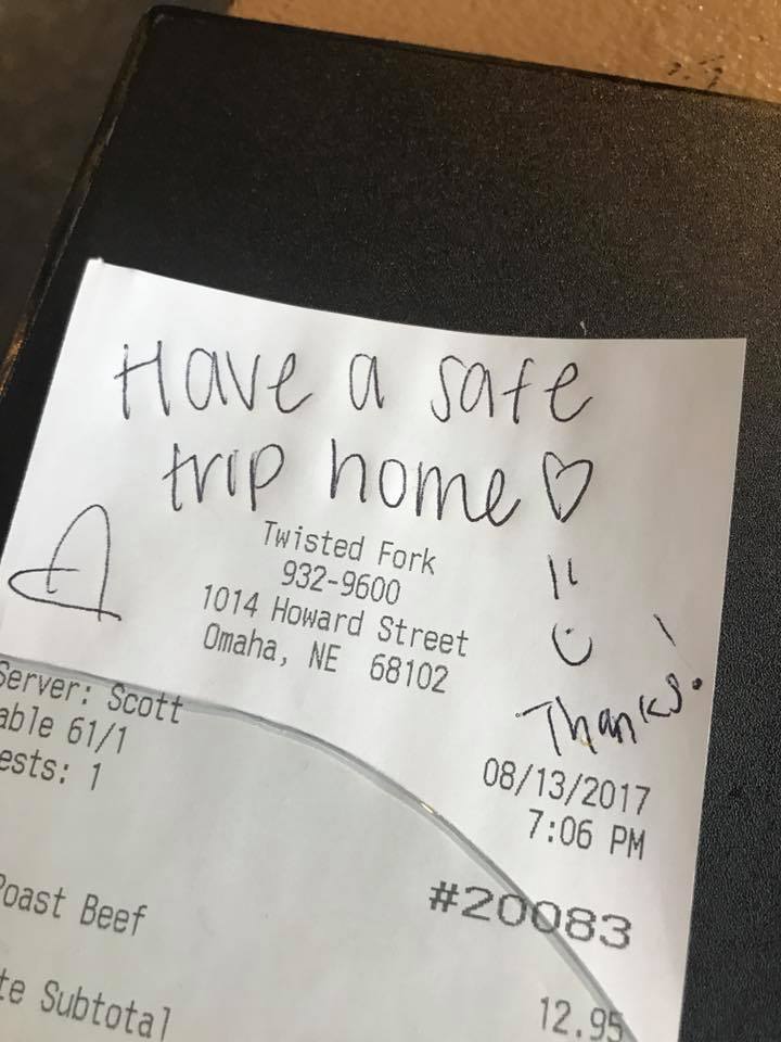 Actual photo of an actual receipt in Omaha, actually.
