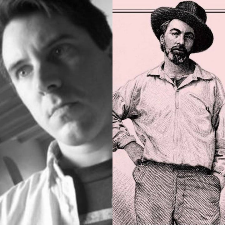 (l) William Allegrezza at the 21st century (r) a young Walt Whitman at the 19th century