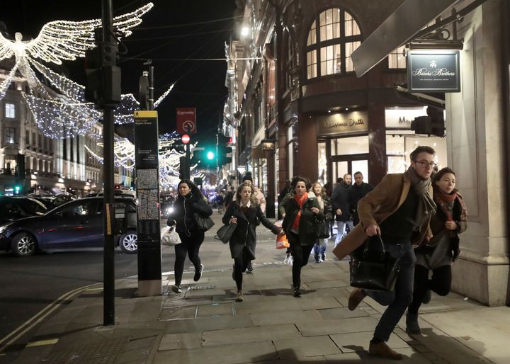 Panic swept one of the country's busiest shopping streets in minutes on Friday night