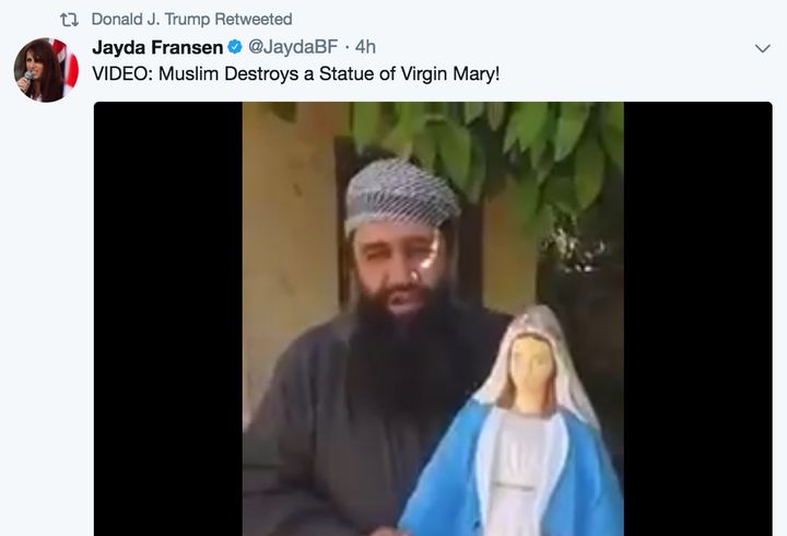 Fransen posted a video allegedly showing an Isis-linked militant raiding a Syrian church