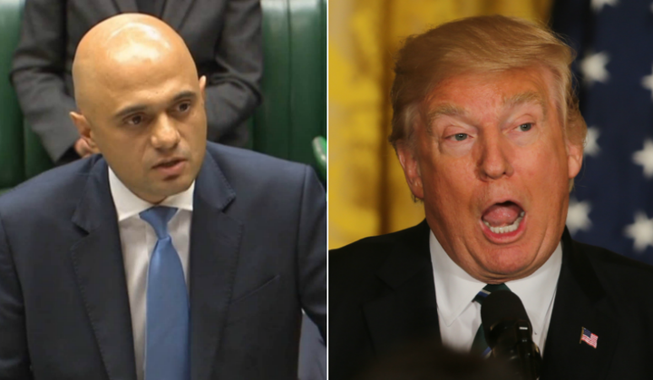 Sajid Javid and Donald Trump.