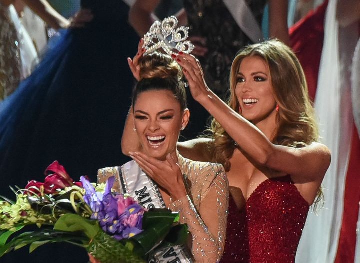 Demi-Leigh Nel-Peters of South Africa is crowned Miss Universe in Las Vegas on Nov. 26, 2017.