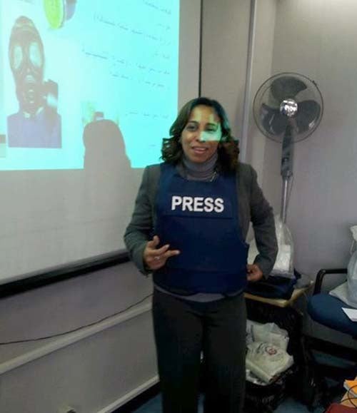 <p><em>Training journalists to stay safe (courtesy Saady)</em></p>