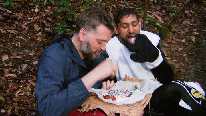 Amir and Iain tuck into their forbidden fruit