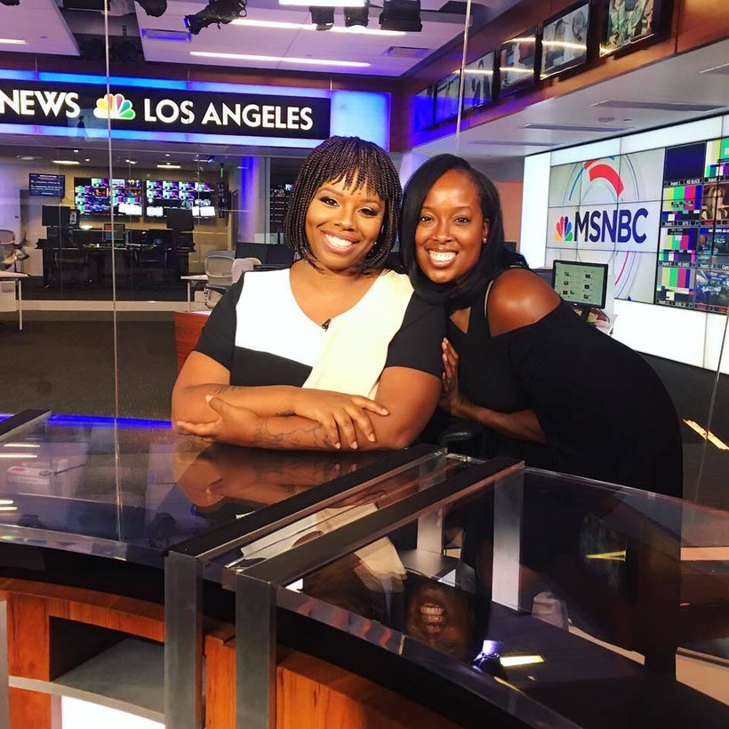 Dreena Whitfield with client, Patrisse Cullors, co-founder of Black Lives Matter at MSNBC
