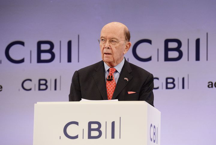 Commerce Secretary Wilbur Ross, who oversees the census, speaks at an event in London. 