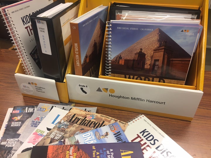 California-aligned 6th grade history and social studies texts and teacher editions from the publisher Houghton Mifflin Harcourt. The state Board of Education did not recommend that districts use the materials. 