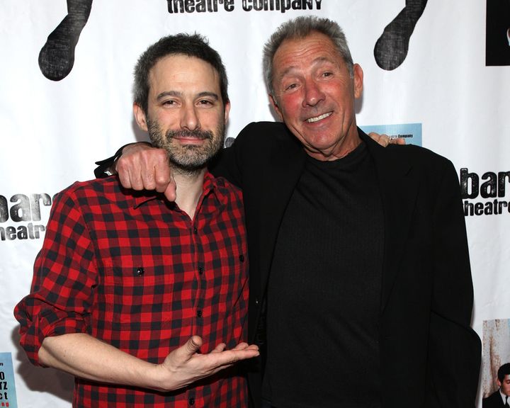 Adam Horovitz and his father, playwright Israel Horovitz, at New York City's Bleecker Street Theatre on March 31, 2010.