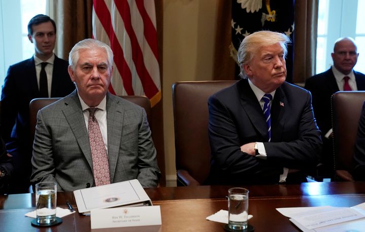 Tillerson's relationship with President Donald Trump was showing signs of strain at a Cabinet meeting on Nov. 20.