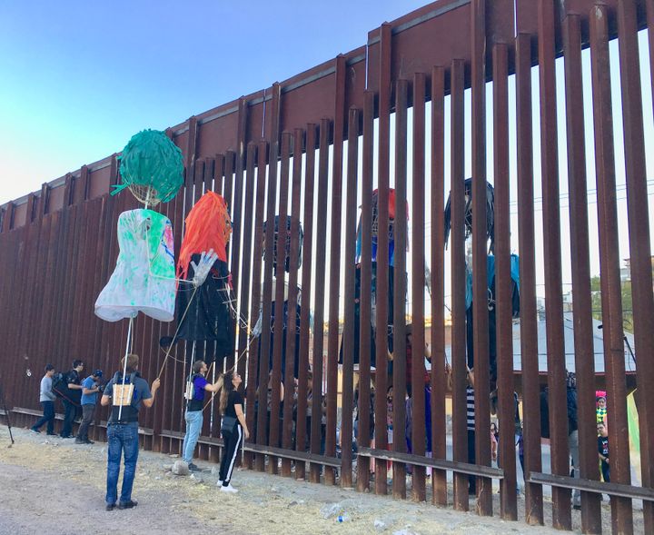 U.S. & Mexican Puppets challenge the wall