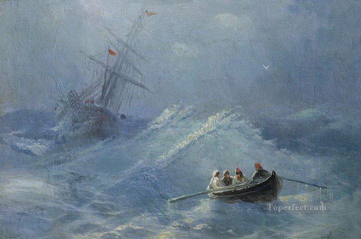 Shipwreck in a stormy sea by Ivan Aivazovsky