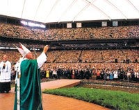 The Pope blessed thousands during a visit to Pontiac. 