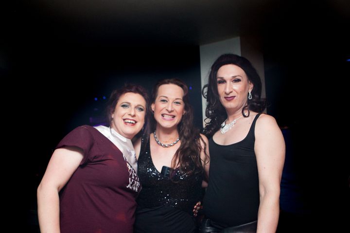 At the after party for the key ladies of Miss Transgender UK 2017. L-R: The winner (Bea), the founder (Rachael), and the runner-up (Jaimie).